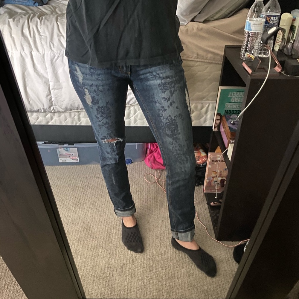 Garage floral print jeans